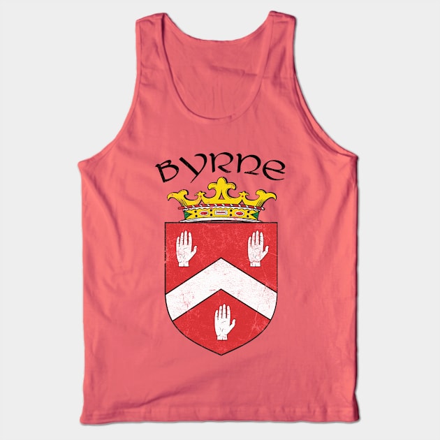 Byrne / Faded Style Family Crest Design Tank Top by feck!